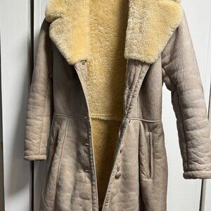 VINTAGE 100% Real Shearling & Suede XS Winter Coat